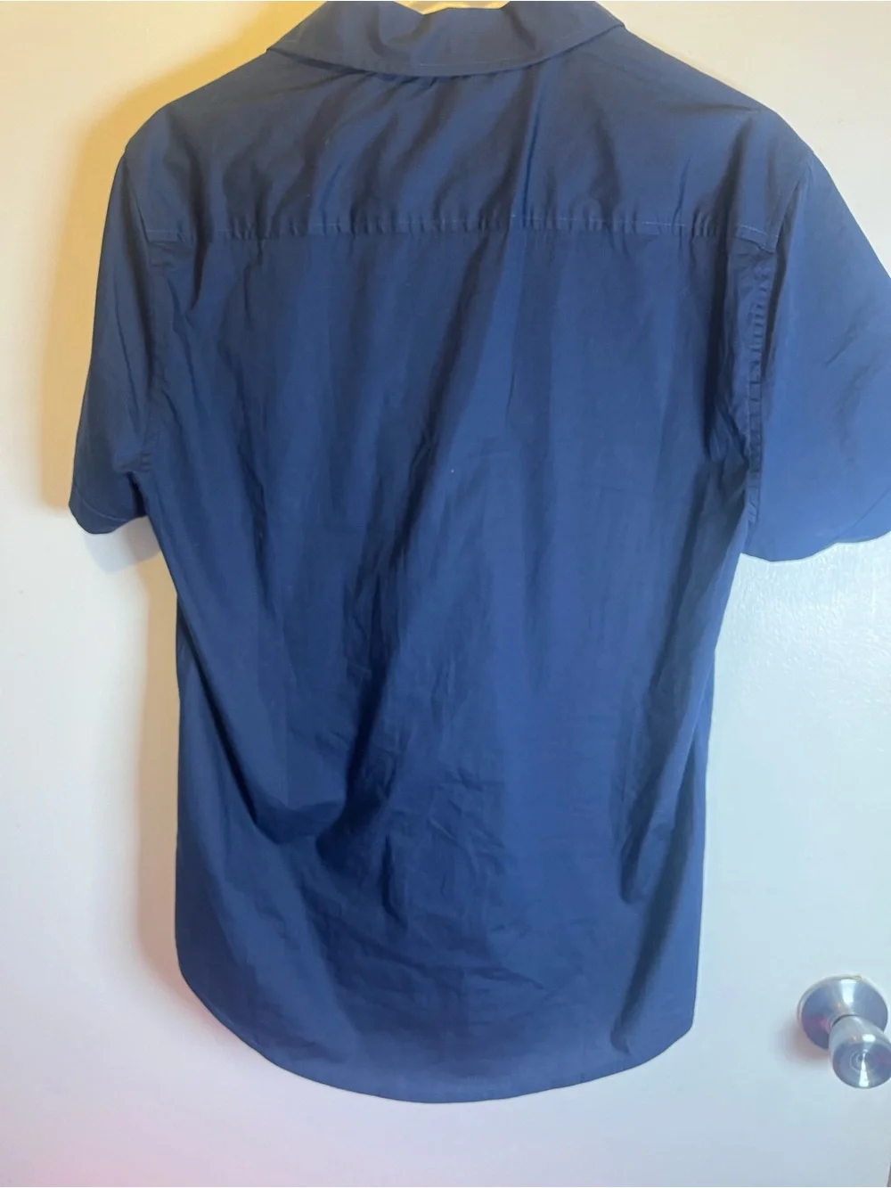 Guess Men's Navy Short-Sleeve Button-Down Shirt